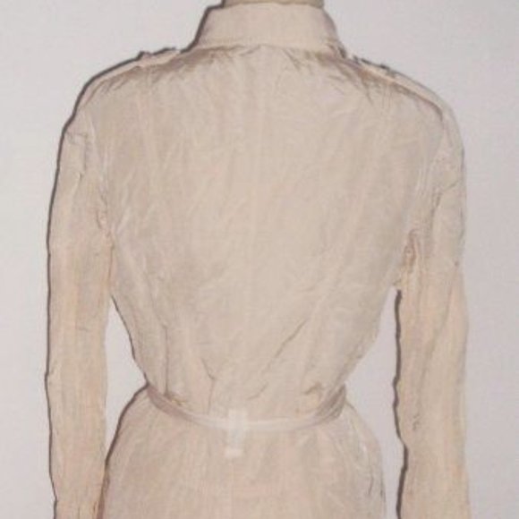 ELIE TAHARI IVORY button up shirt dress M epaulets safari pockets belt - Picture 4 of 8